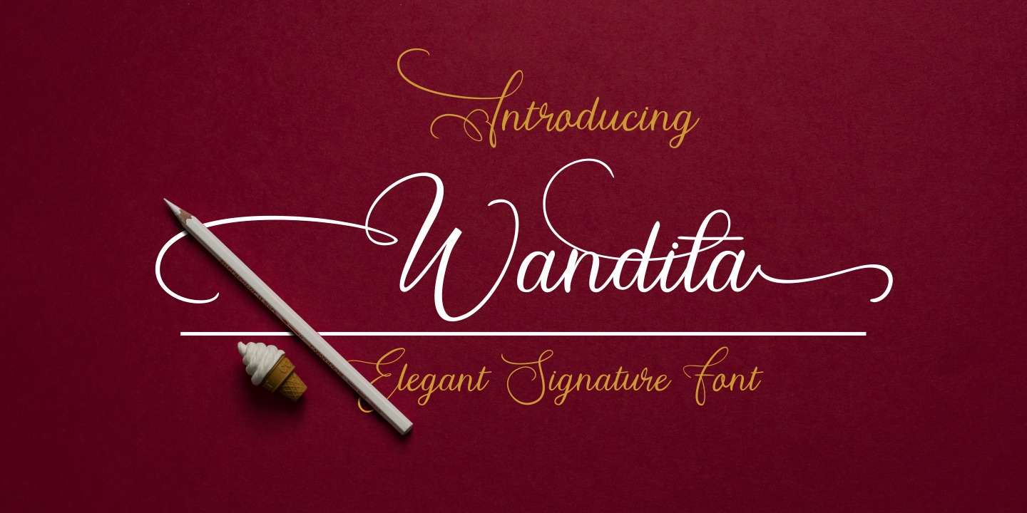 Przykład czcionki Wandita signature